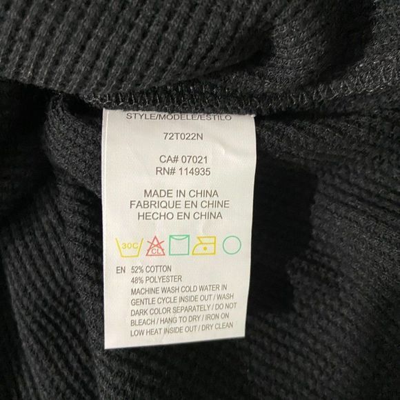 NWT RDI Black Waffle‎ Crew Neck Long Sleeve Shirt (M) - Picture 7 of 8